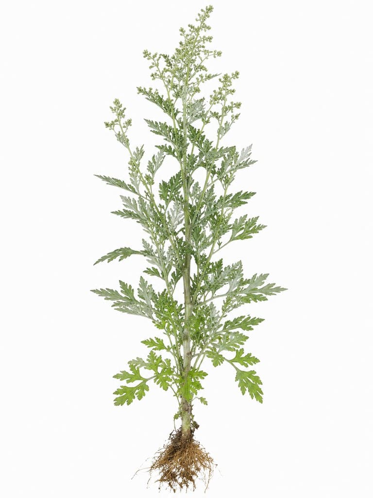 古装边关 艾草 草药 古风写实植物图 整株图
