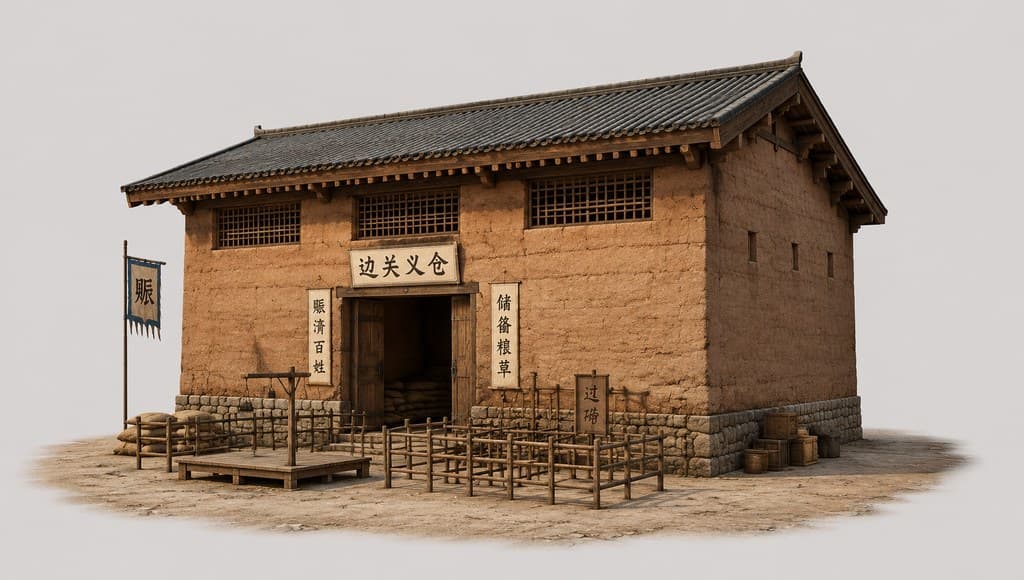 古装边关 边关义仓 夯土大仓 古风写实建筑图 透视效果图