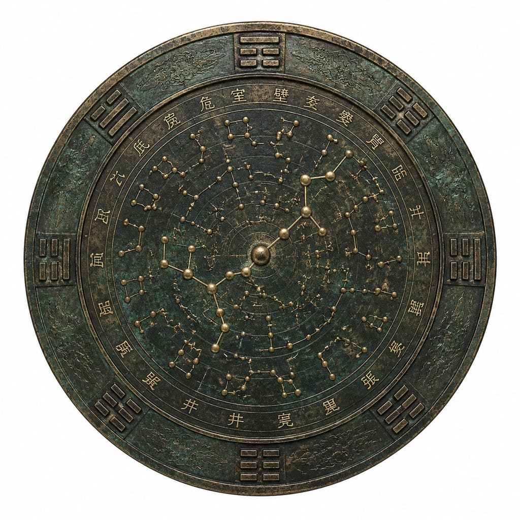 玄幻修仙 阵盘 青铜 刻星纹 正面