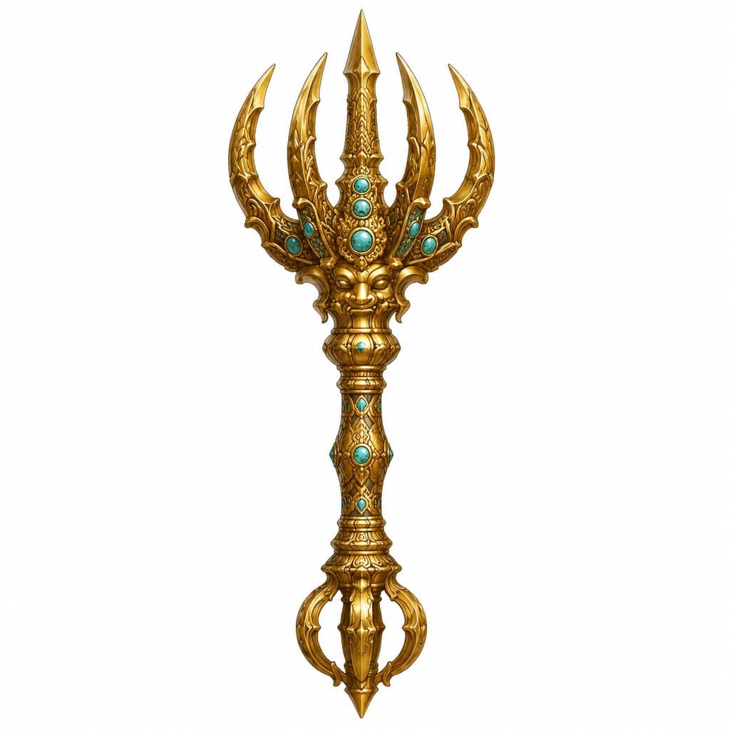 玄幻修仙 降魔杵 金刚 鎏金 正面