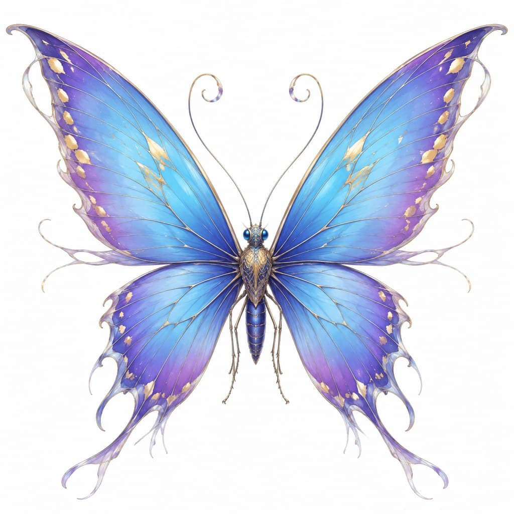 玄幻修仙 彩蝶 双翅 流光 全身主视图