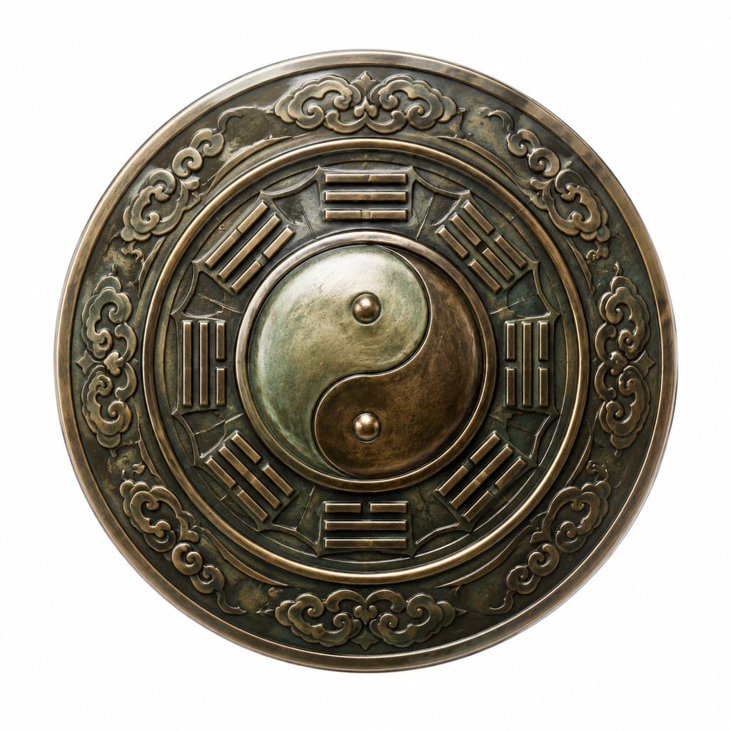 玄幻修仙 八卦镜 铜质 镜背八卦 正面