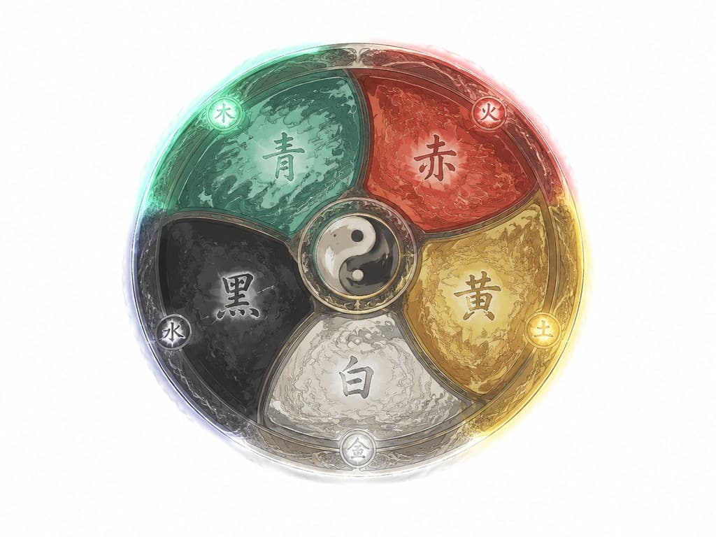 玄幻修仙 五行飞盘 五色 悬浮 主视图