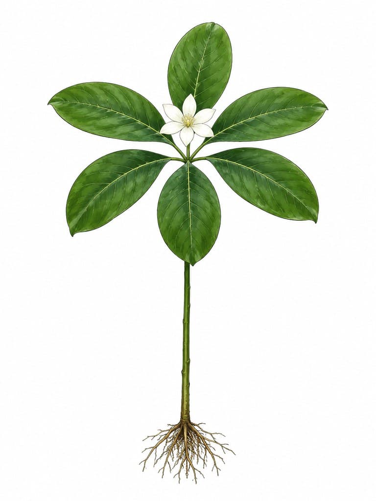 玄幻修仙 七叶莲 七叶 白花 整株