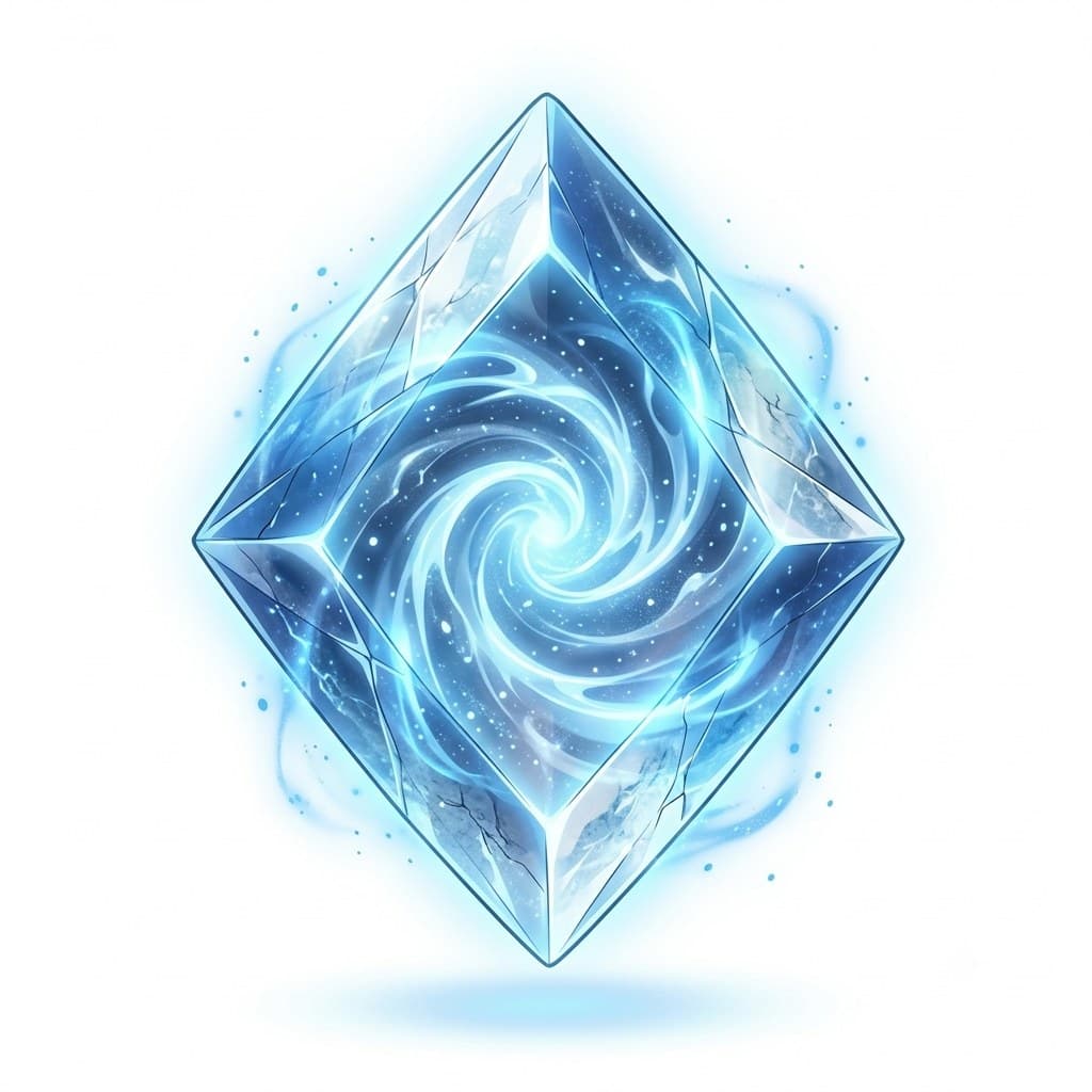 玄幻修仙 灵石 菱形 蓝光 正面