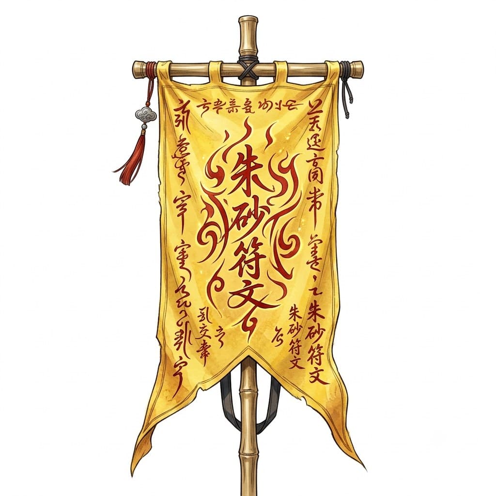 玄幻修仙 符幡 黄布 朱符 正面