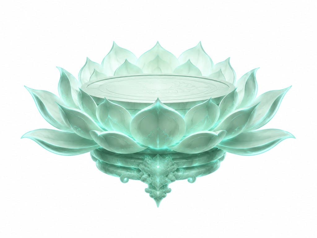 玄幻修仙 莲花台 青玉 莲瓣 悬浮 主视图