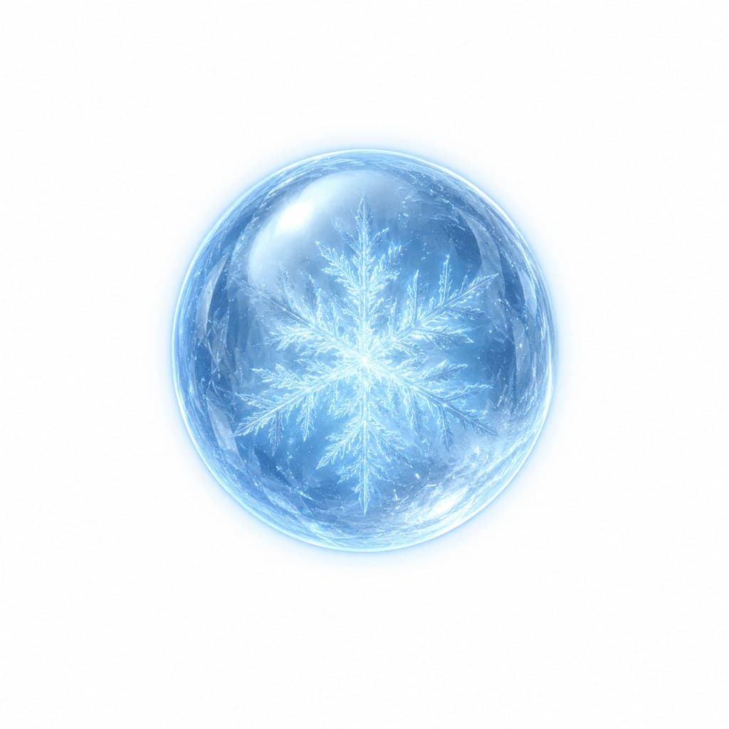玄幻修仙 冰魄珠 透明 寒光 正面