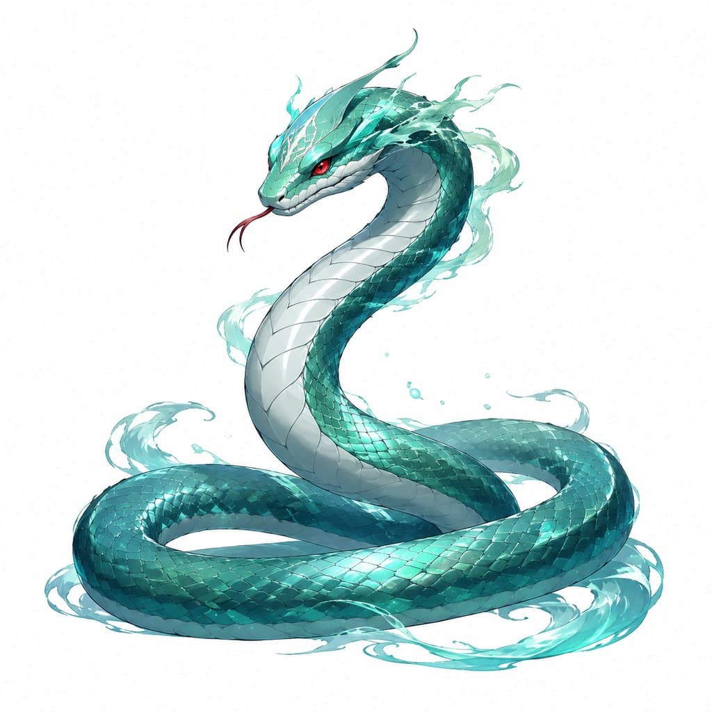 玄幻修仙 灵蛇 青鳞 红眼 全身主视图
