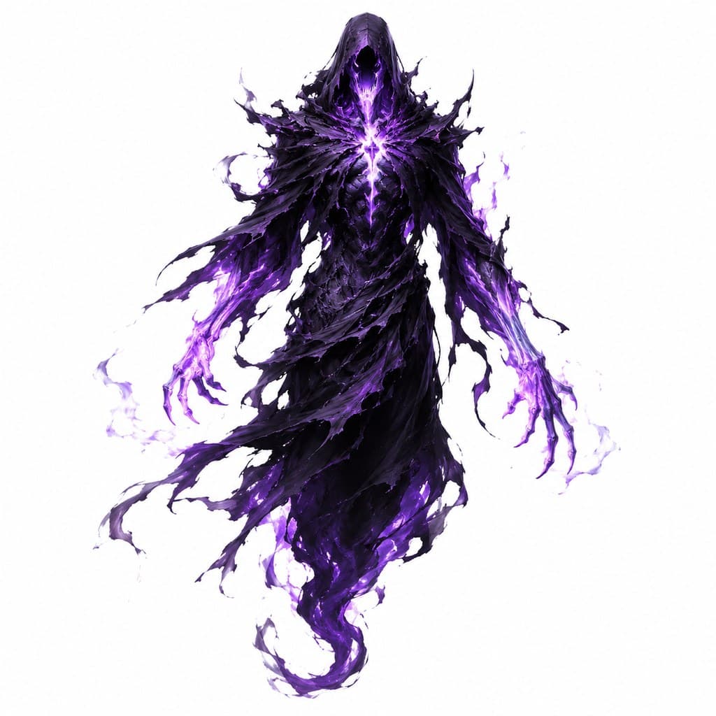 西方魔幻影魅人形暗影紫光全身主视图