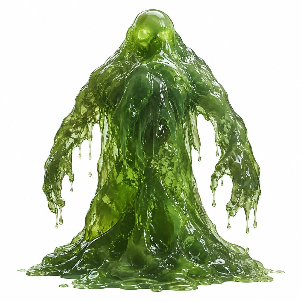 西方魔幻绿泥怪胶质半透明绿液全身主视图