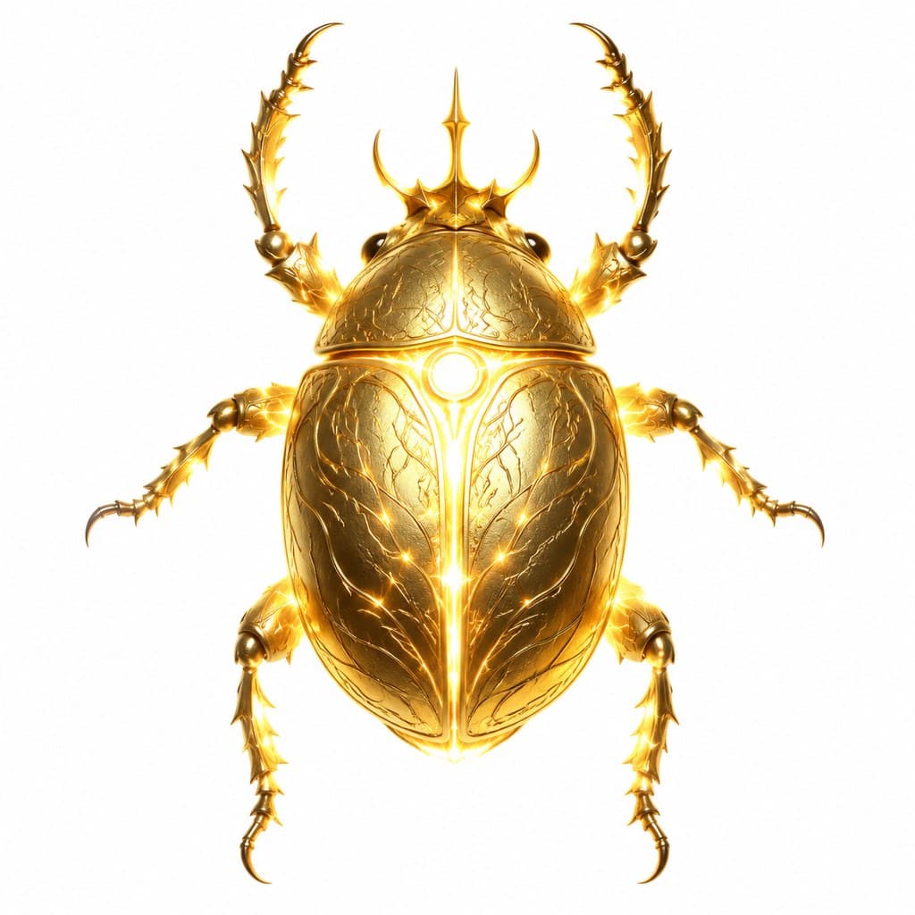 西方魔幻圣光甲虫金壳光晕全身主视图