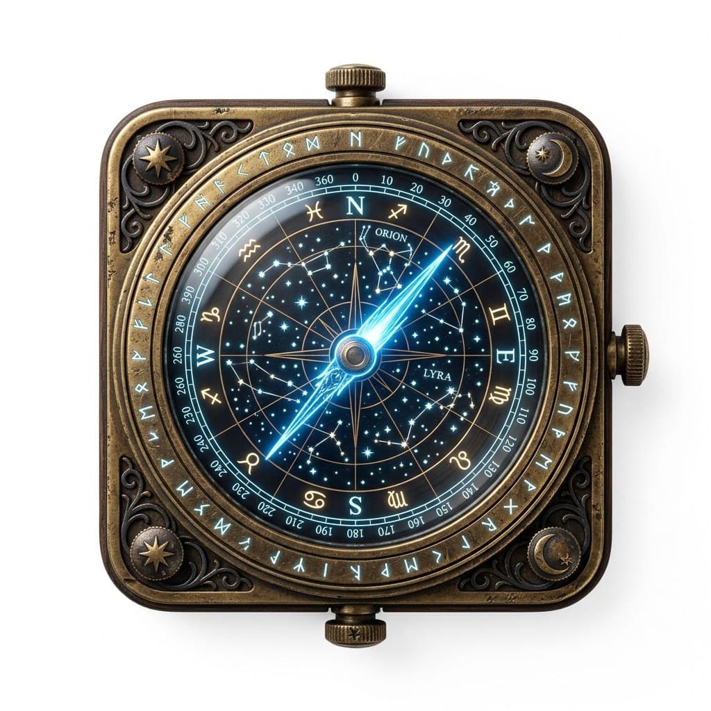 西方魔幻星界罗盘星盘星座指针发光正面图