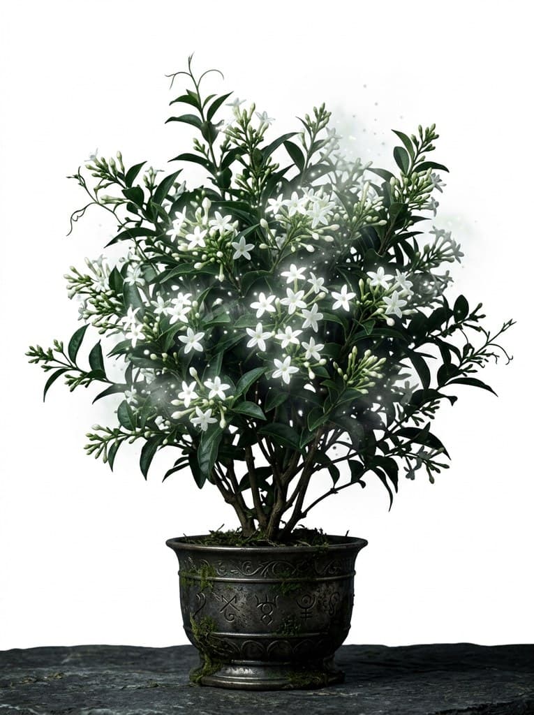 西方魔幻夜香花白色星形花夜开香浓整株图
