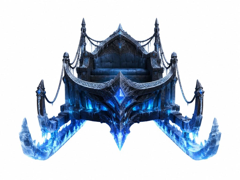 西方魔幻冰霜雪橇冰晶滑板蓝光主视图
