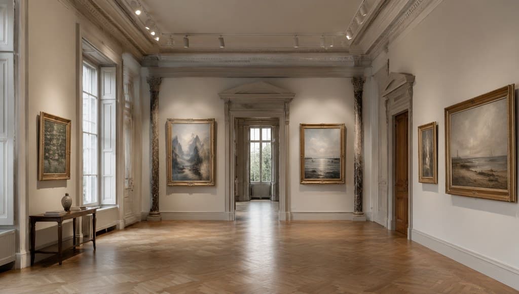 private art gallery within the family mansion
