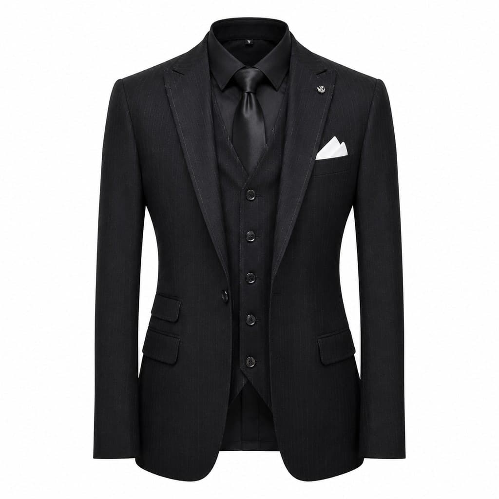 bespoke tailored formal suit displayed on invisible form