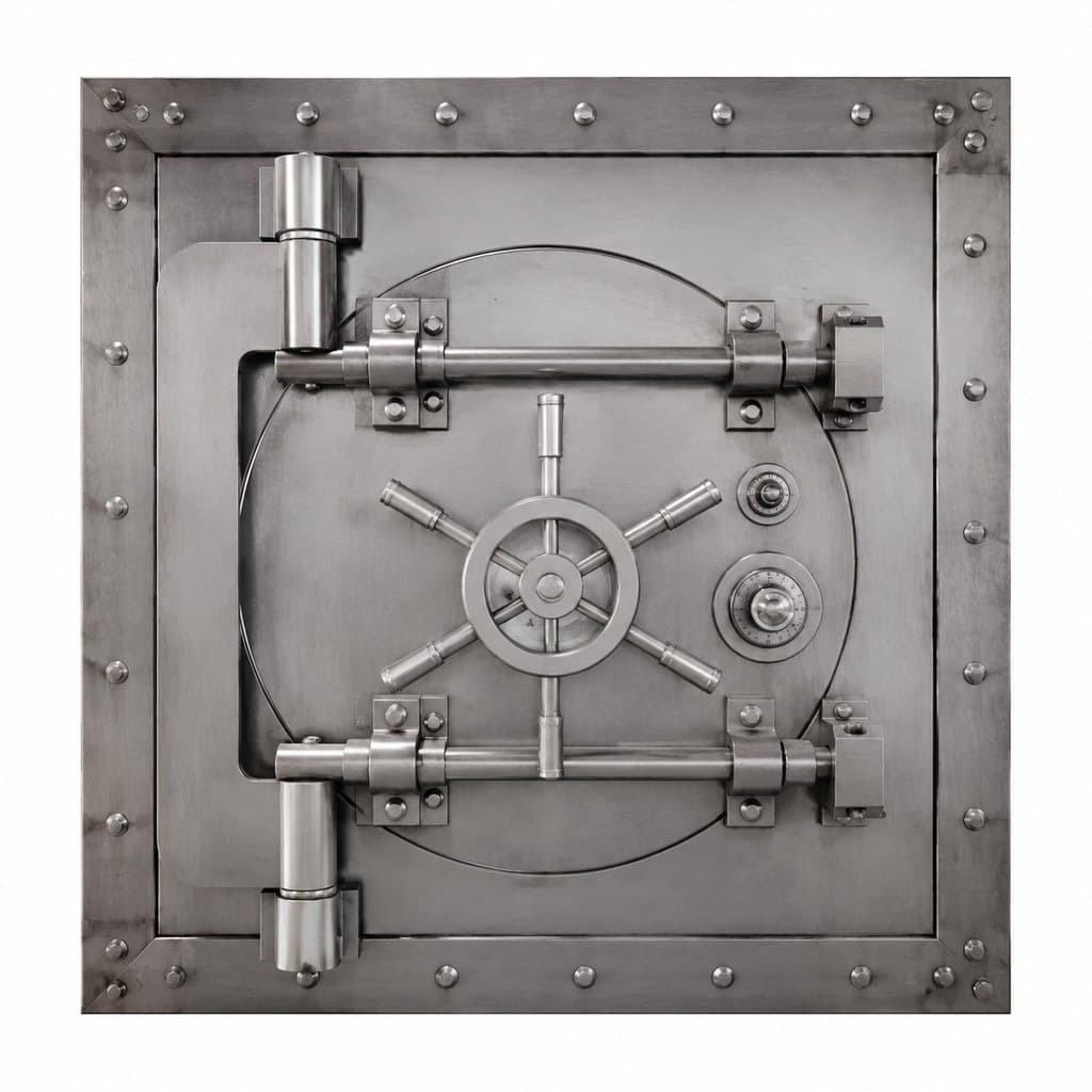 heavy steel bank vault safe door
