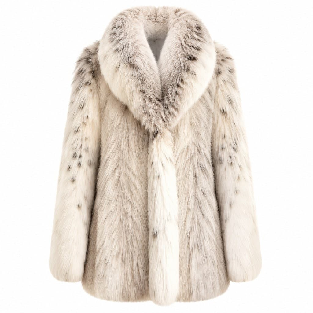 luxurious fur coat displayed on invisible form
