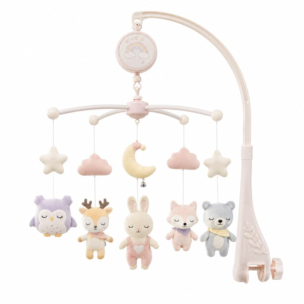 soft pastel-colored nursery mobile toy