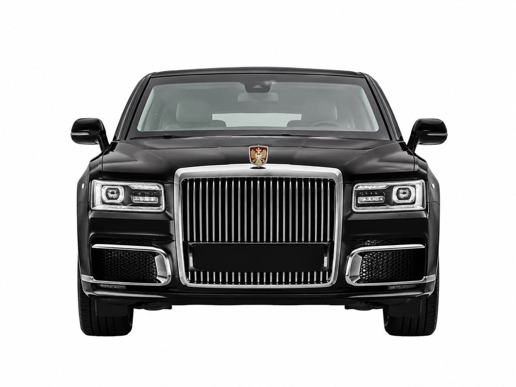 armored presidential-style black sedan