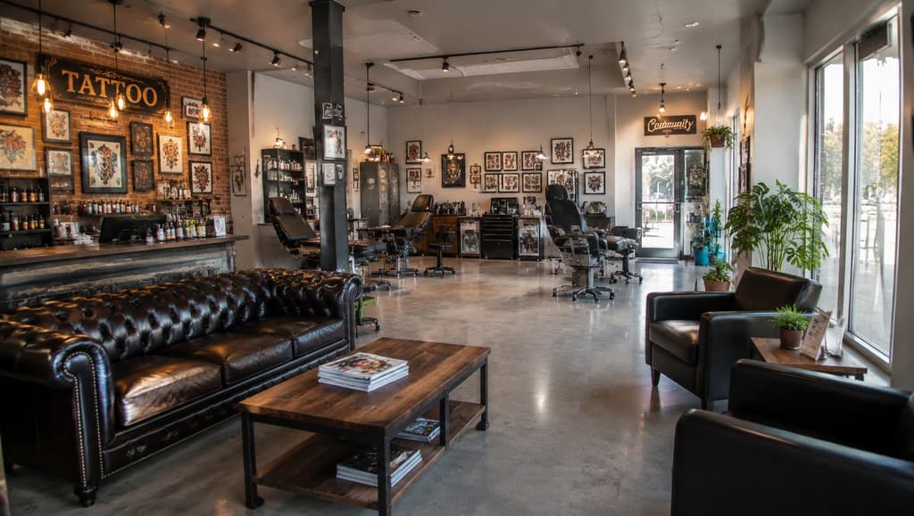 tattoo parlor interior serving as a community meeting spot