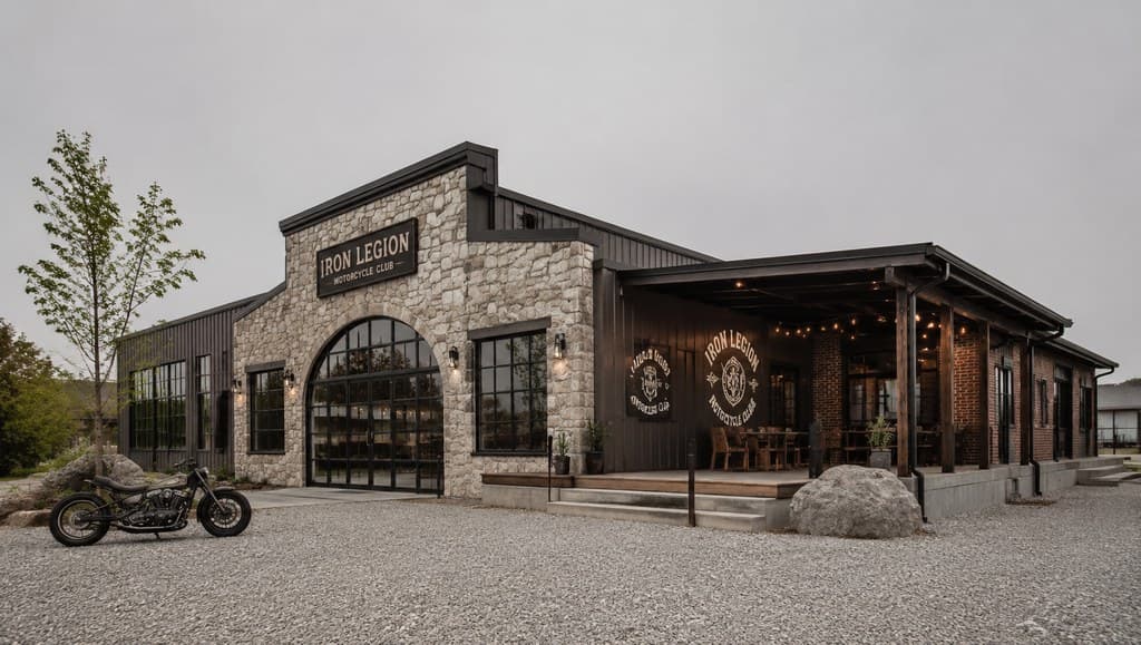 motorcycle club clubhouse exterior