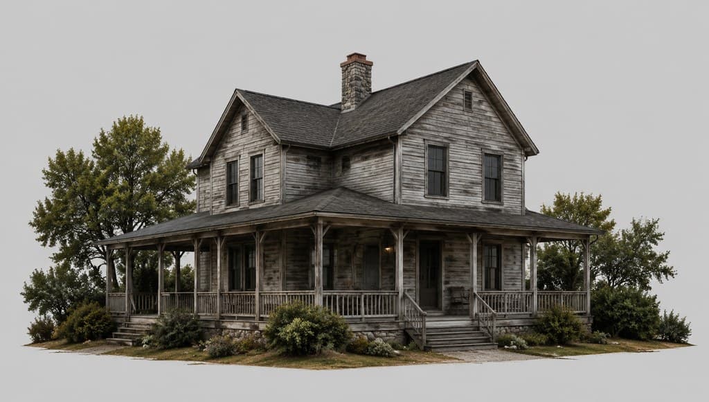 rural farmhouse exterior used as a safehouse