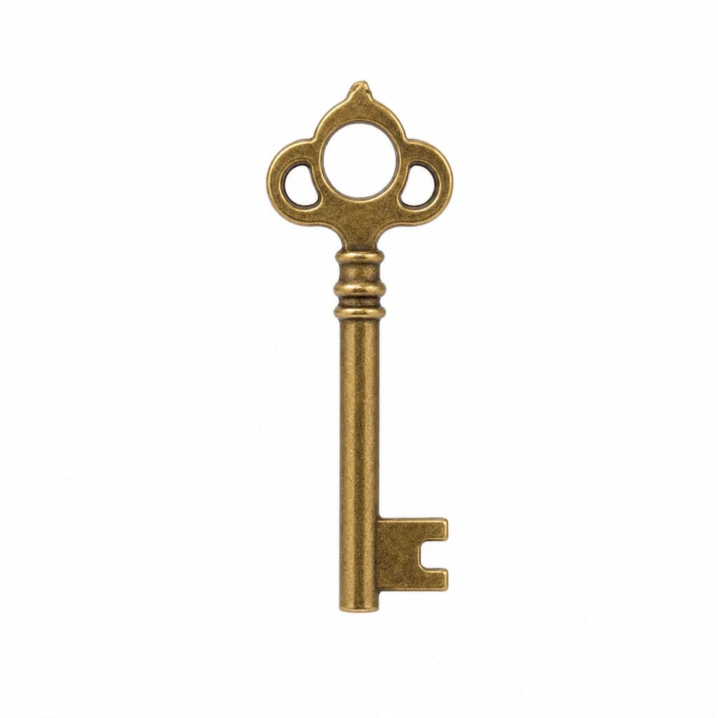 small brass skeleton key