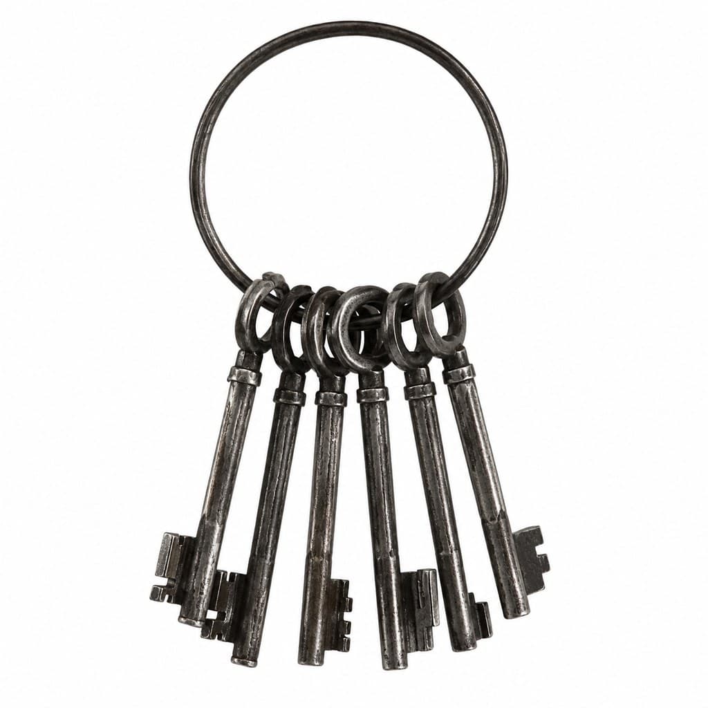 set of prison keys on large ring