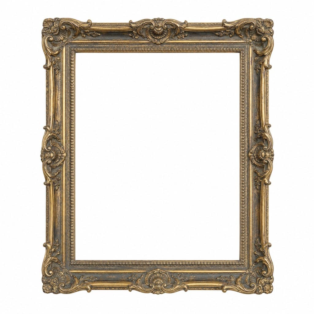 ornate antique picture frame, empty