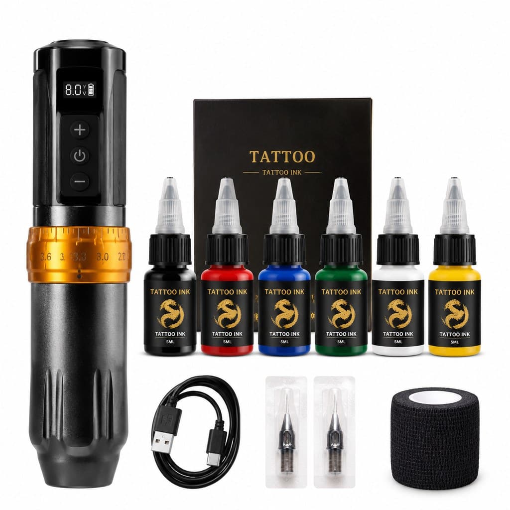 tattoo machine and ink set
