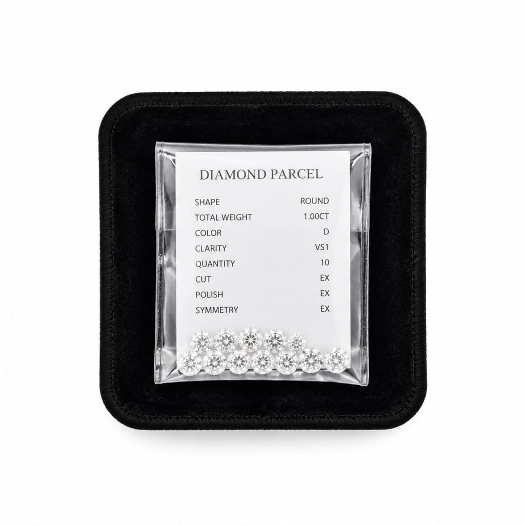 diamond loose-stone parcel on velvet cloth