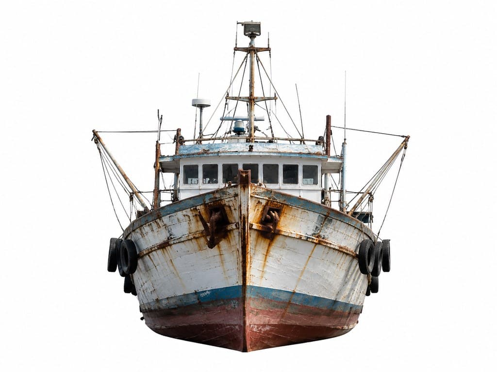 weathered fishing trawler used as smuggling front