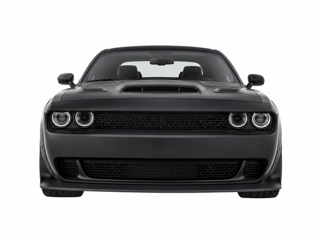 getaway muscle car in matte black