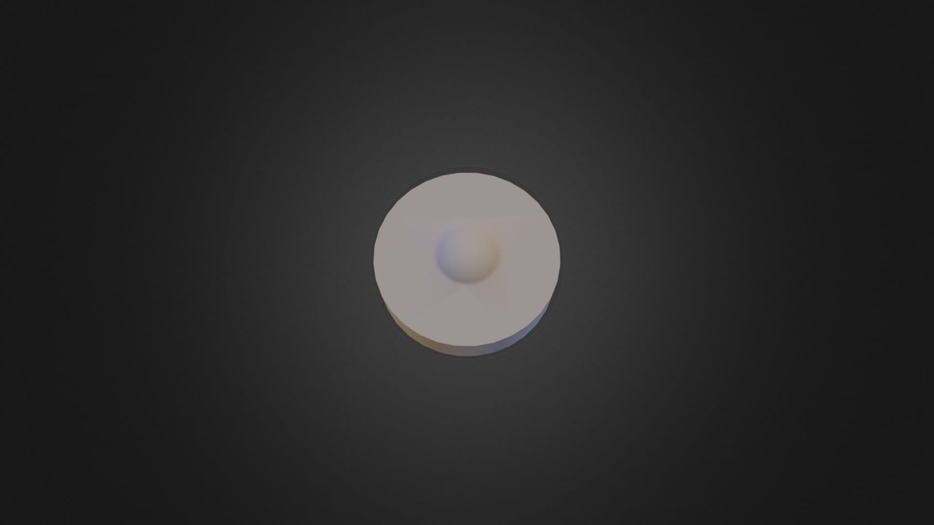 白色西洋双陆棋棋子，简洁3D模型，中心凸起，暗色背景