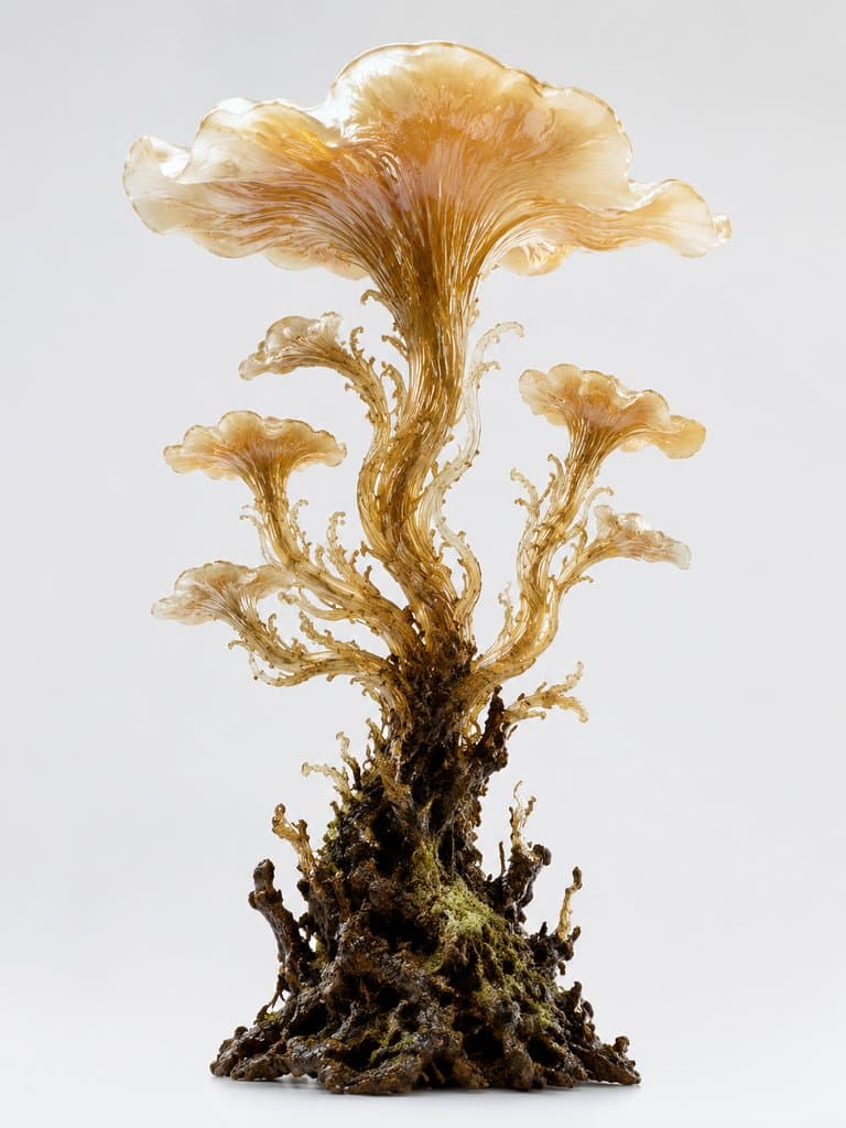 灵芝瑞草 灵芝瑞草 莹润瑞芝 瑞草 上古洪荒写实植物图 3D资产参考