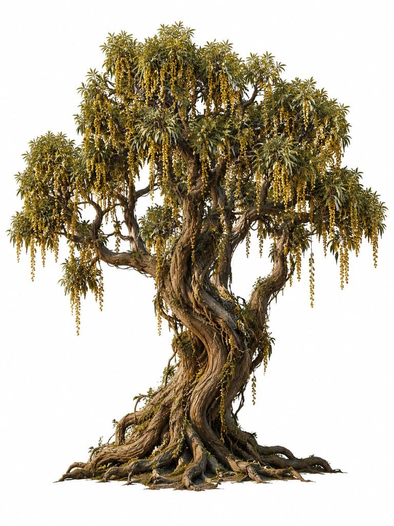 甘华树 甘华树 甘美之果 神木 上古洪荒写实植物图 3D资产参考